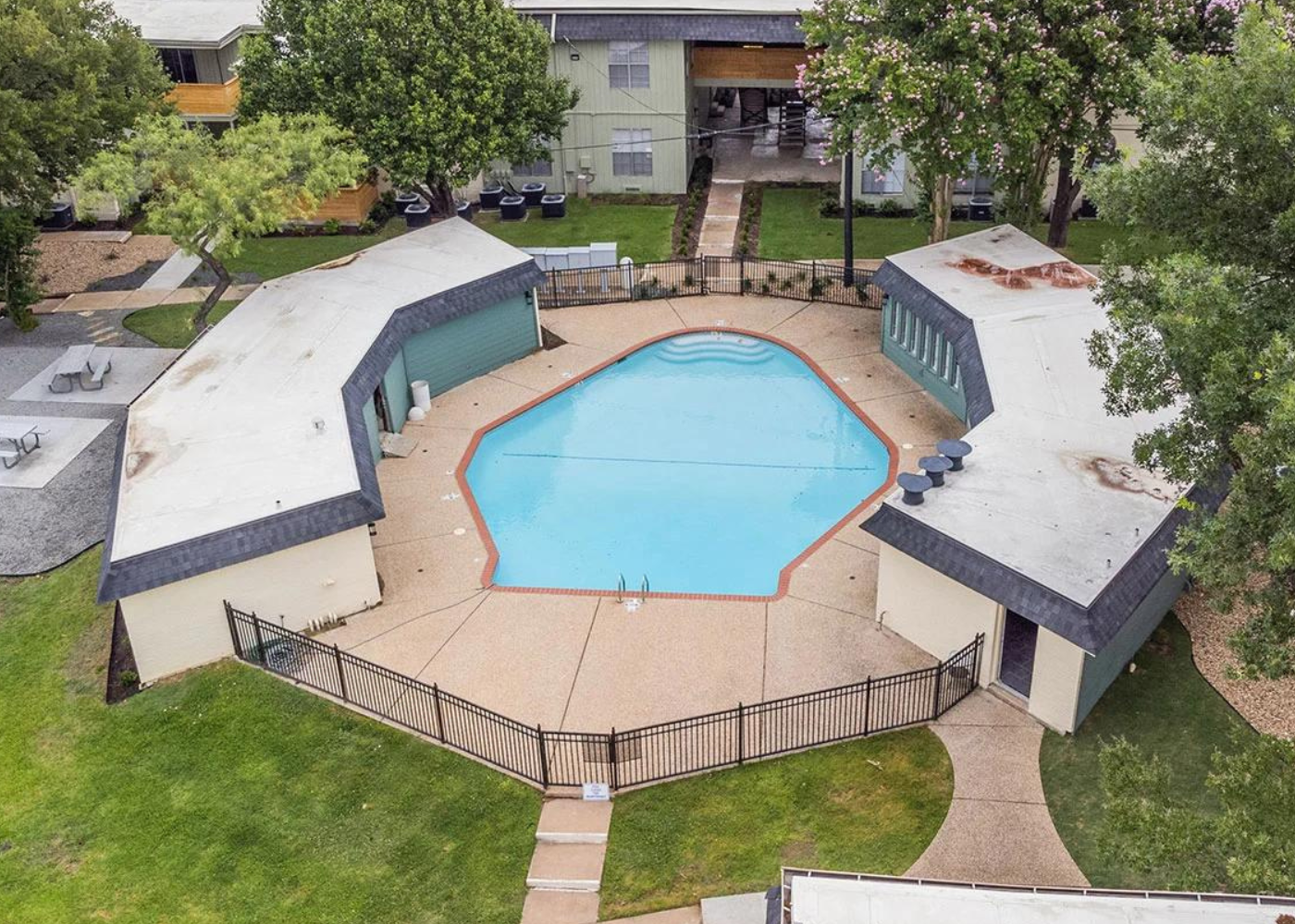 After renovation: Pool area